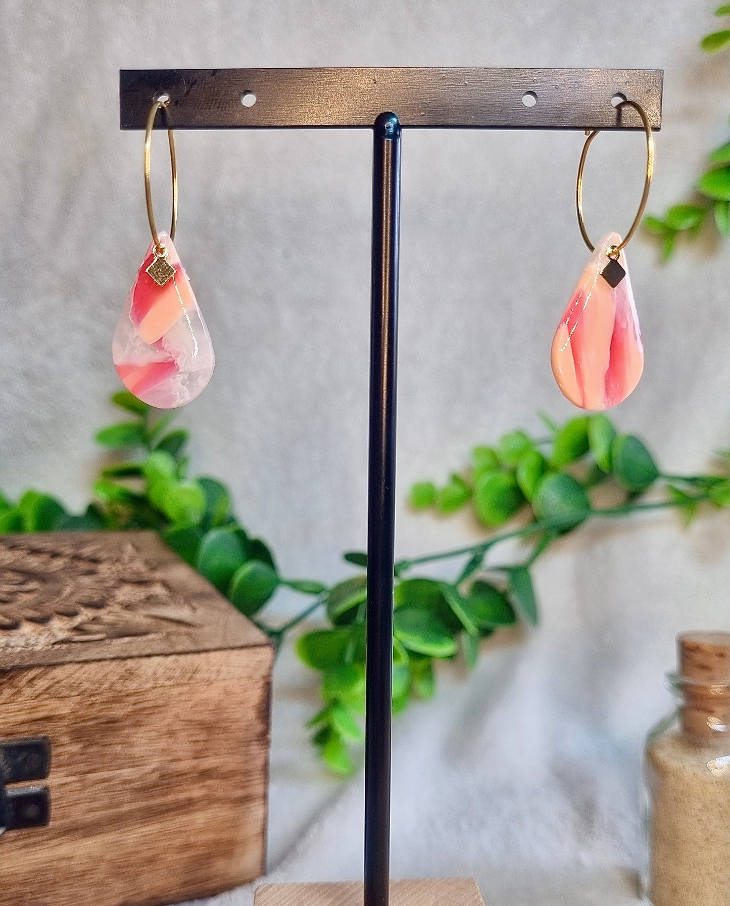 BO goutte marbre rose