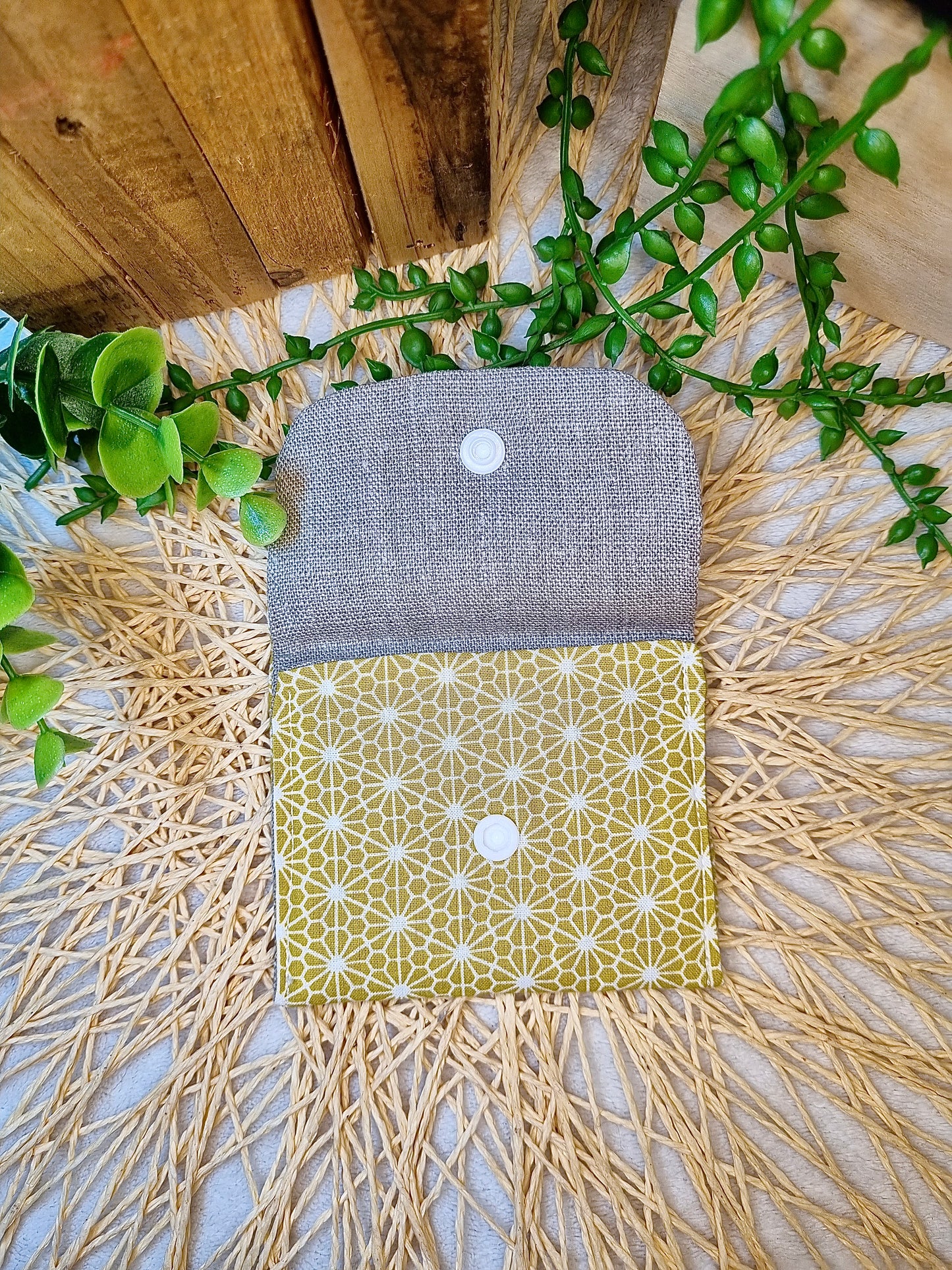 Porte Monnaie fleurs jaunes