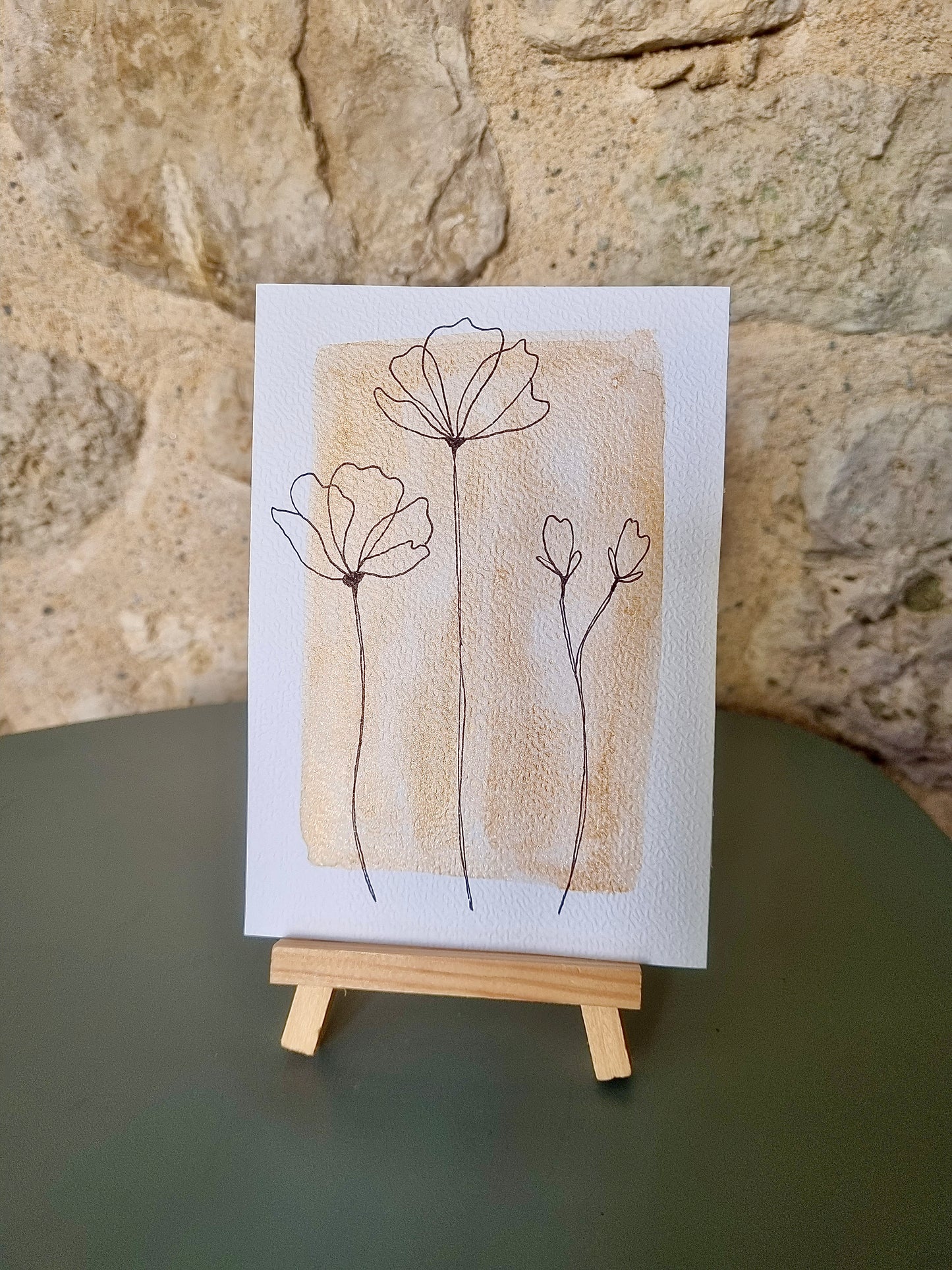 Aquarelle or des fleurs