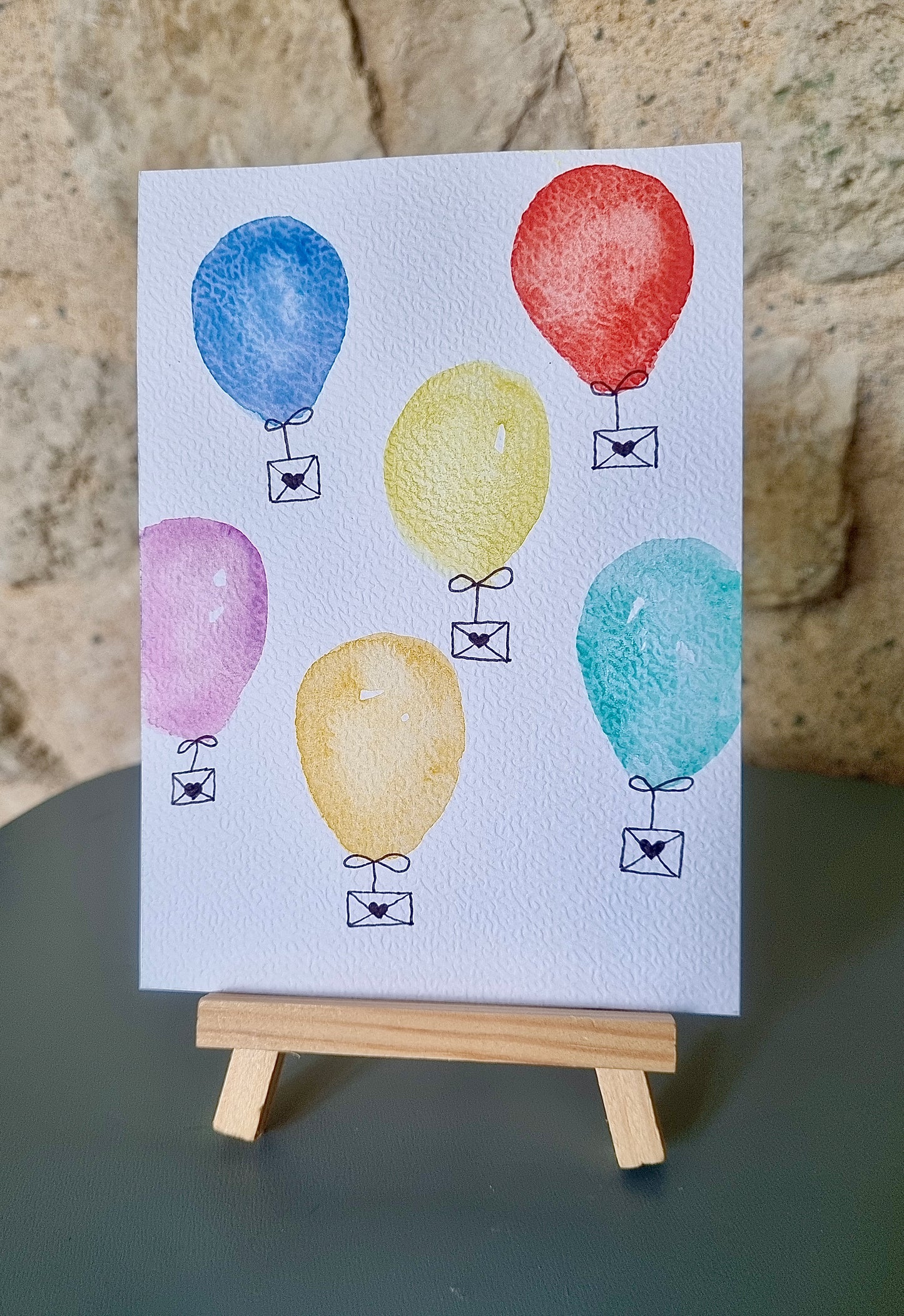 Aquarelle Ballon coeur