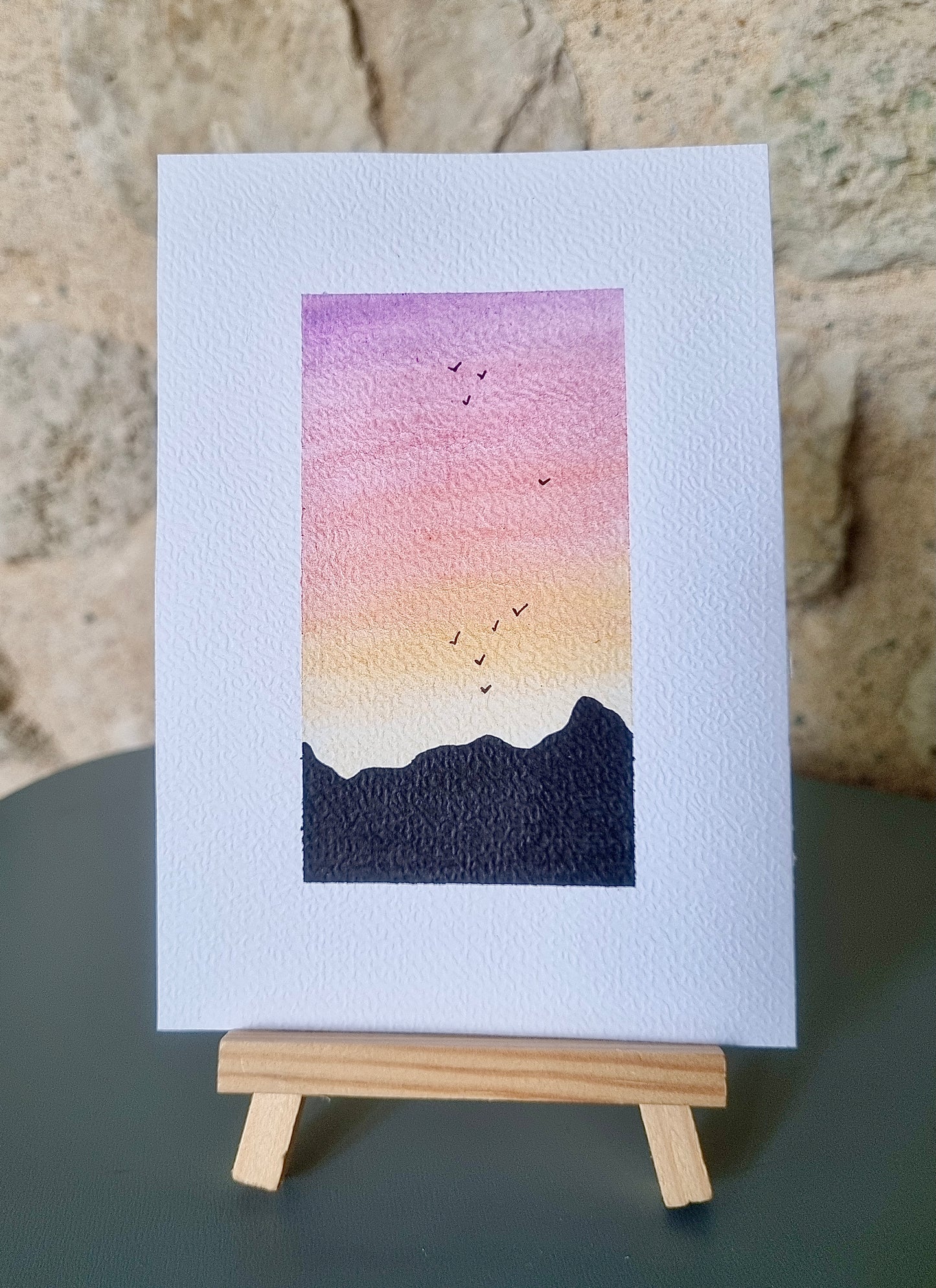 Aquarelle coucher de soleil