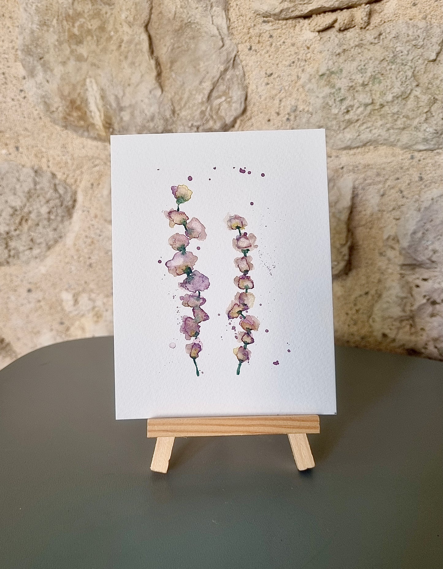 Aquarelle tiges fleuries