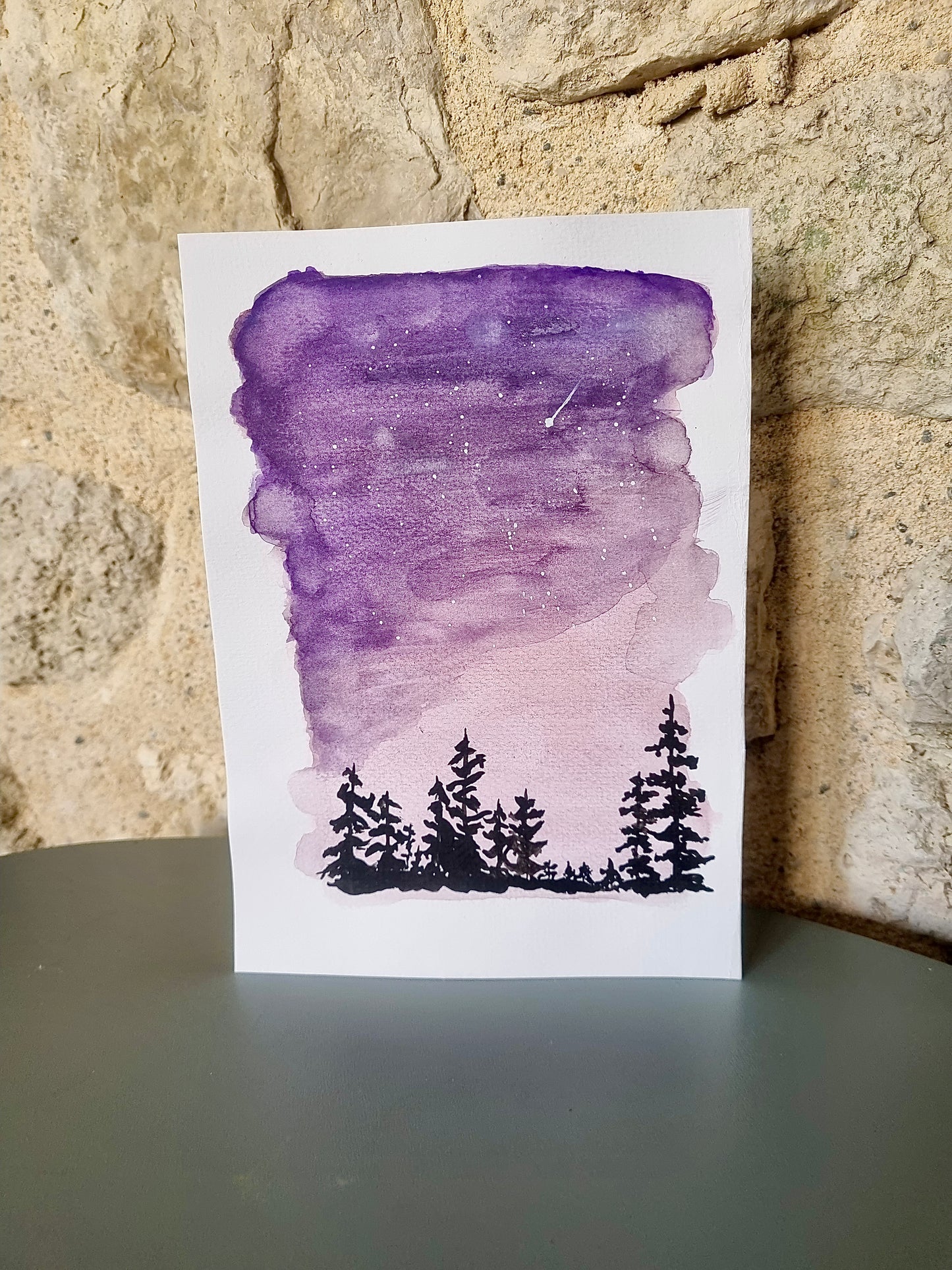 Aquarelle ciel étoilé