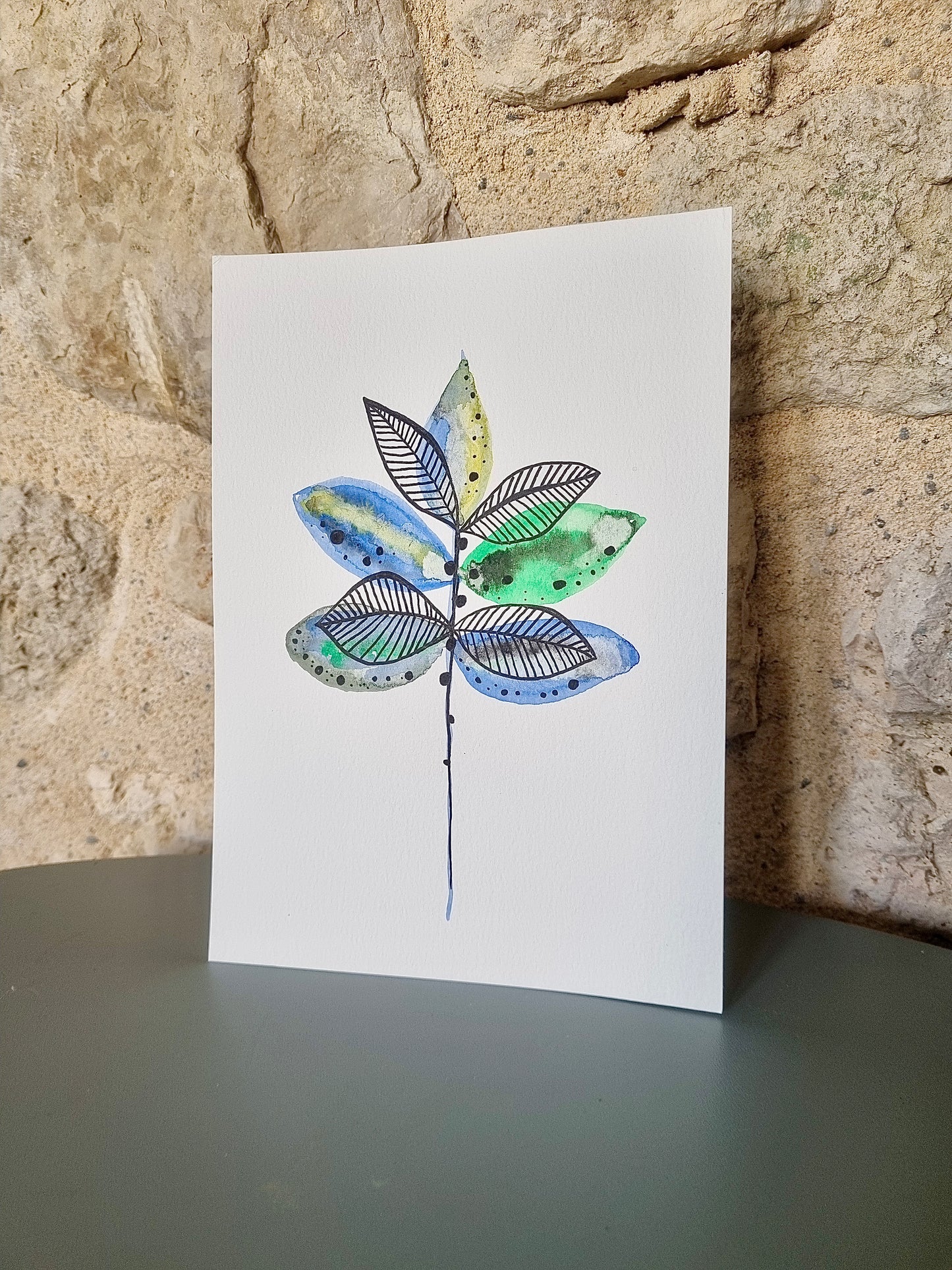 Aquarelle Feuilles froides