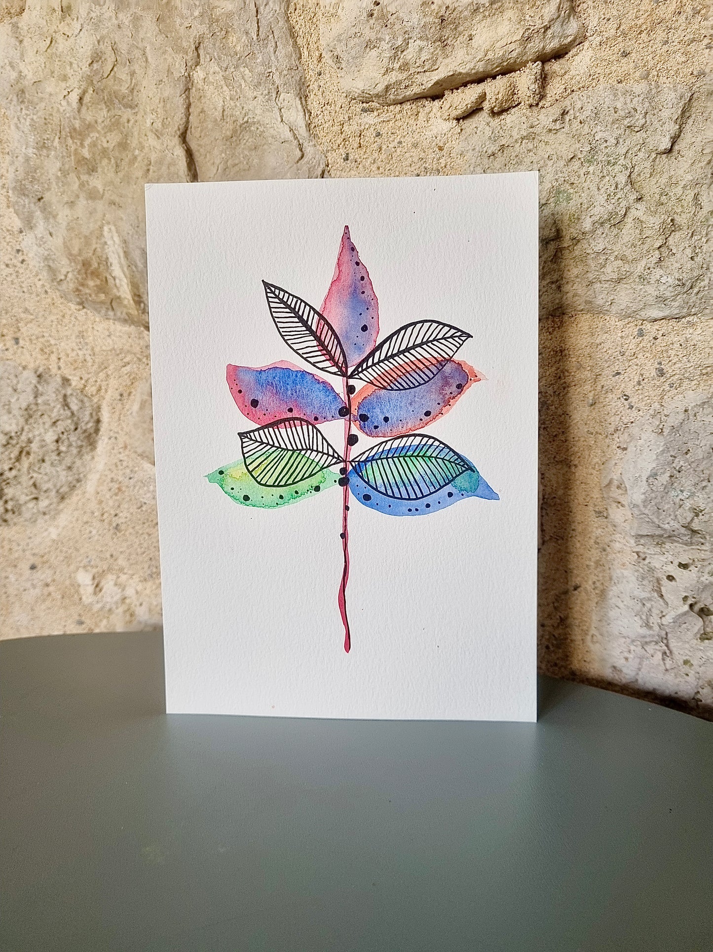 Aquarelle feuilles froides et chaudes