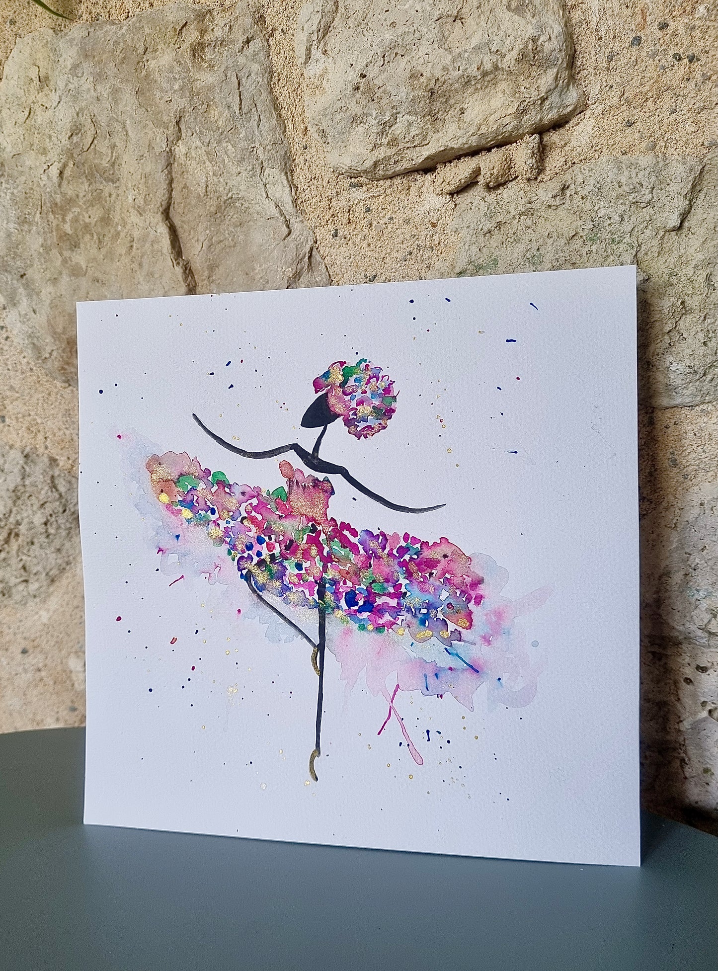 Aquarelle Silhouette en danse