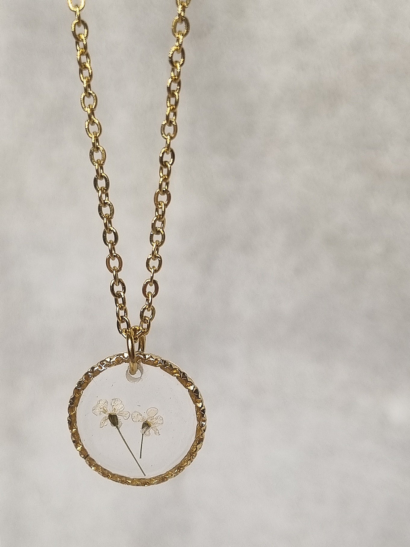 Collier mini fleur de carotte sauvage