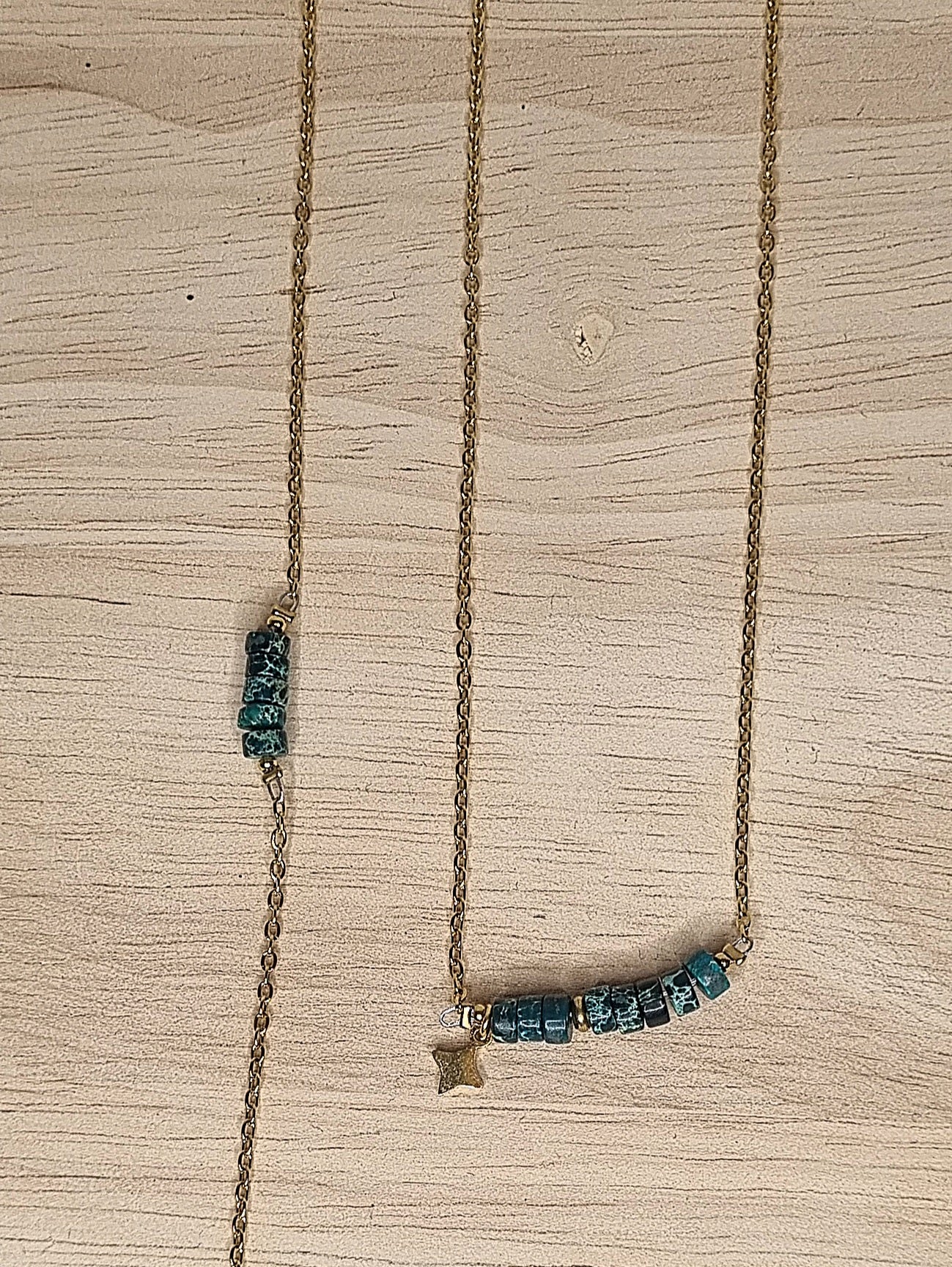 Collier/ Bracelet perles heishi vertes