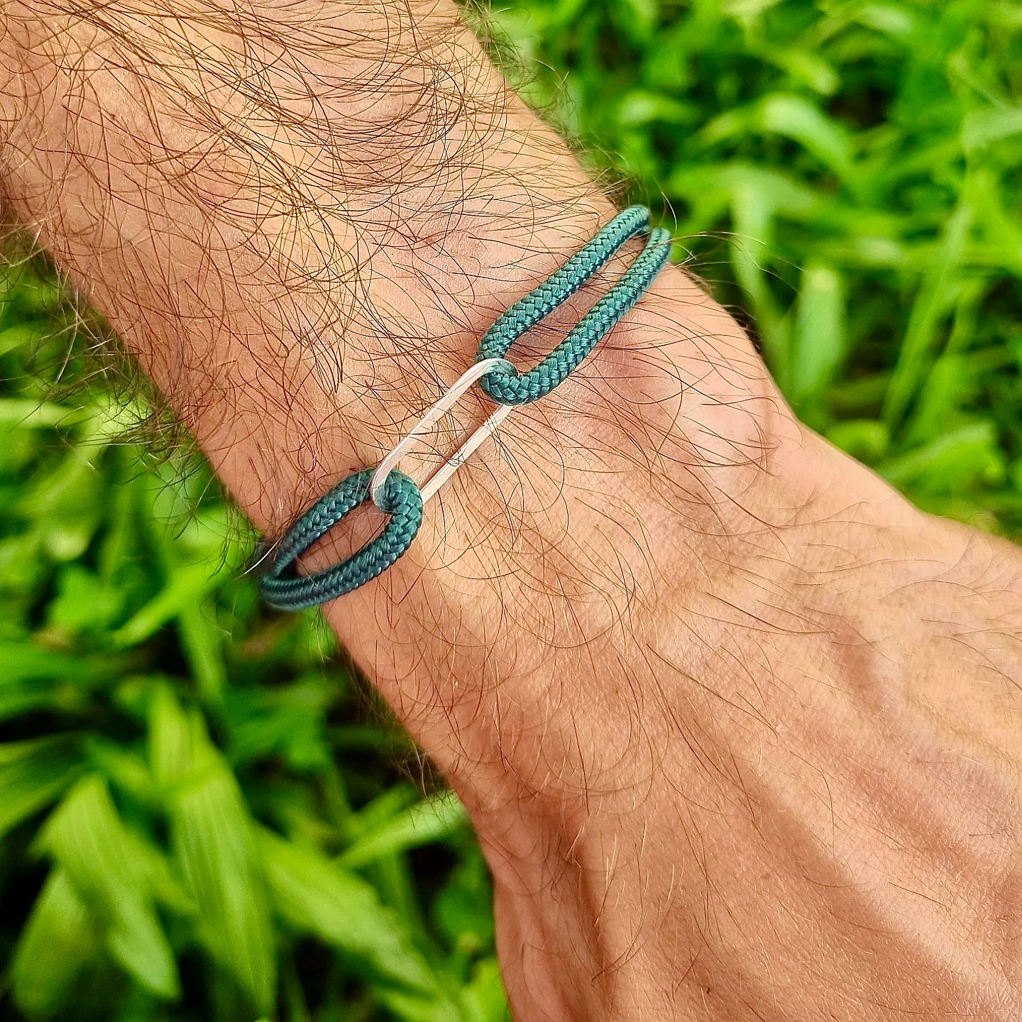 Bracelet lien coulissant ovale vert