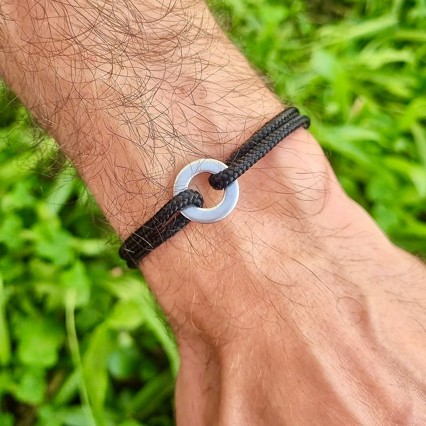 Bracelet lien coulissant rond noir