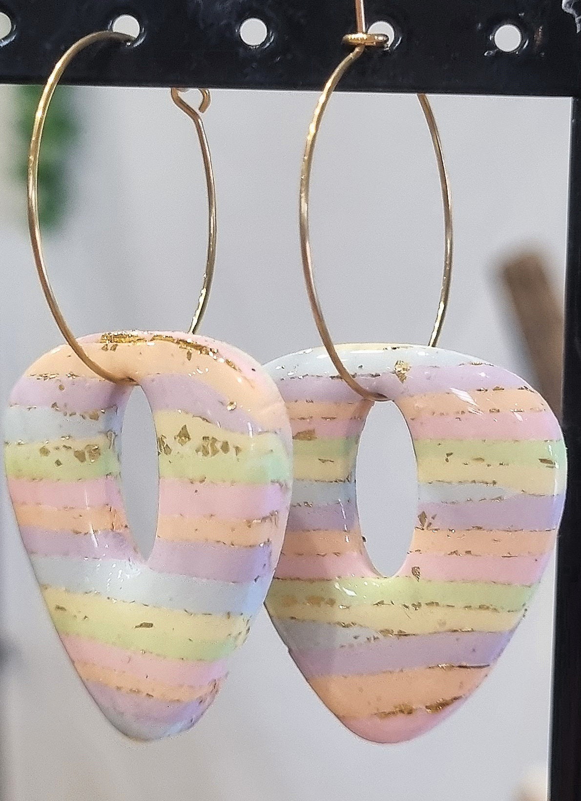 Boucles d'oreilles Pâte Polymère et Bio-résine