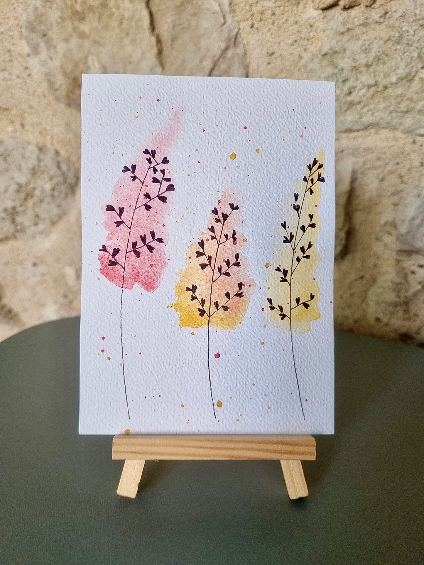 Aquarelle le coeur en fleur