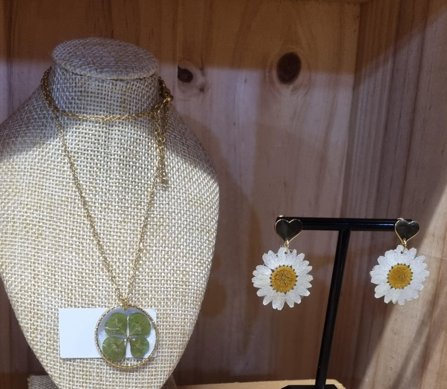 Collier trèfle à 4 feuilles et BO marguerite