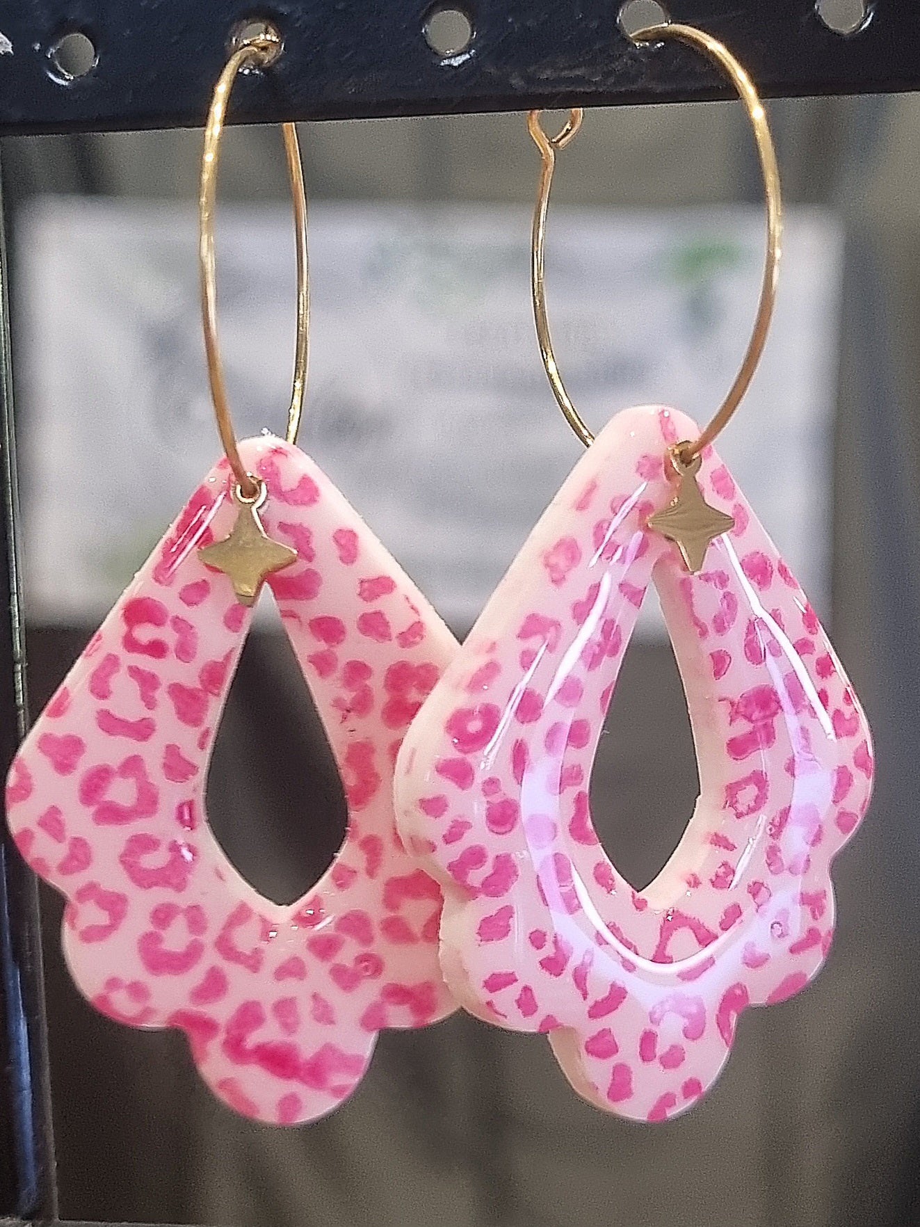 Boucles d'oreilles Pâte Polymère et Bio-résine