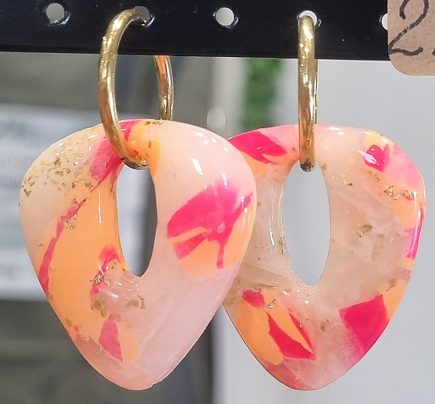 Boucles d'oreilles Pâte Polymère et Bio-résine