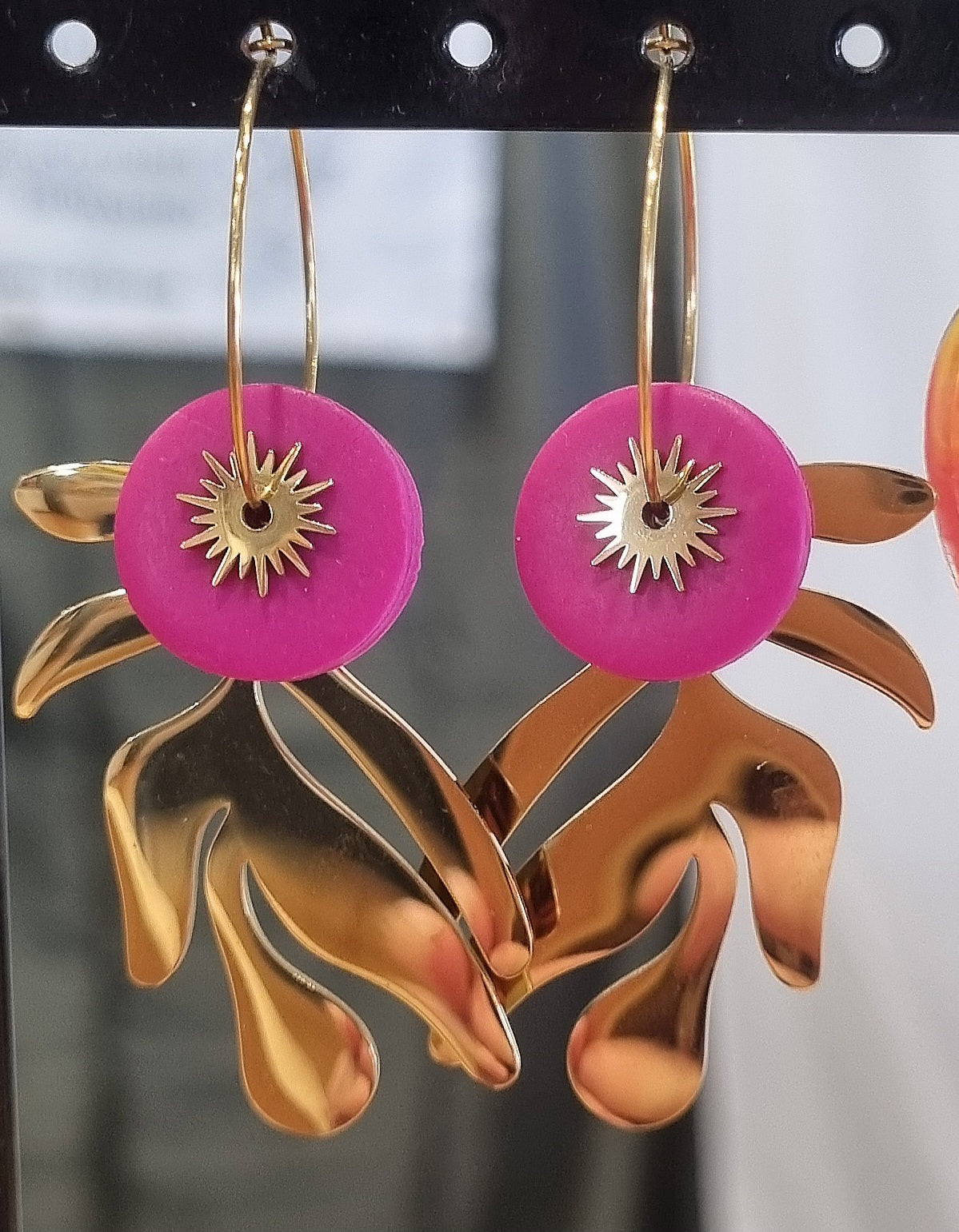 Boucles d'oreilles Pâte Polymère et Bio-résine